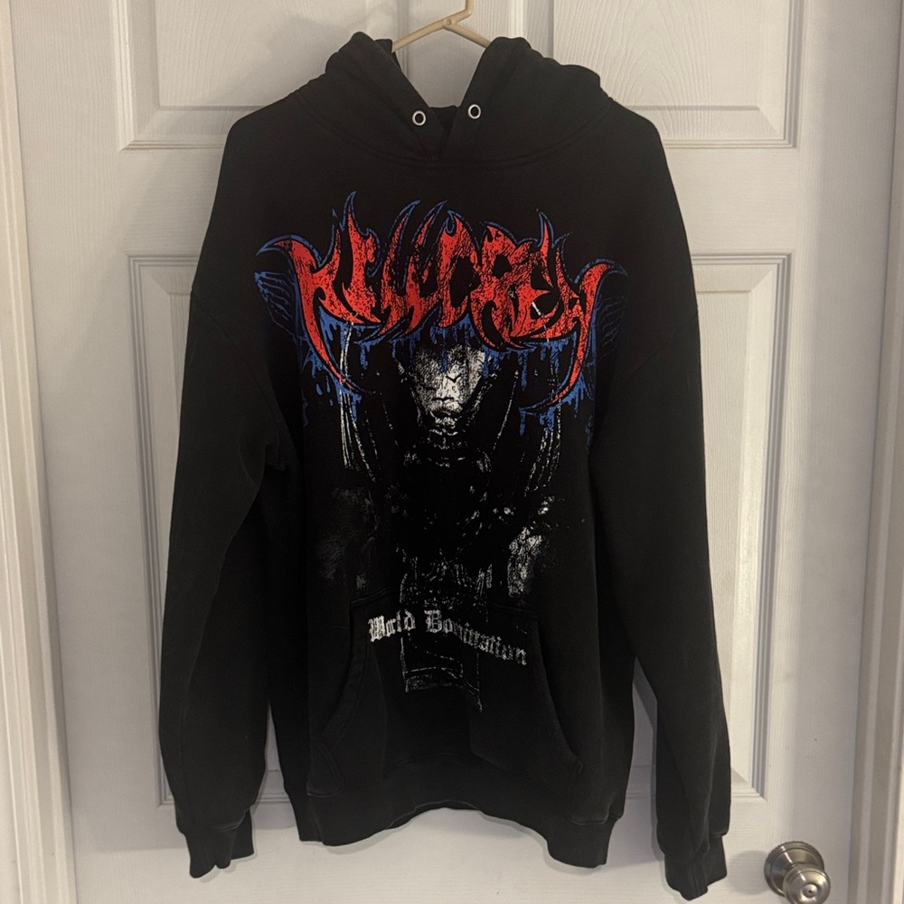 Killcrew Graphic Hoodie Sweatshirt with Red & Blue Print
